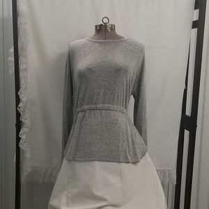 Fashion Nova Gray drawstring tie back top